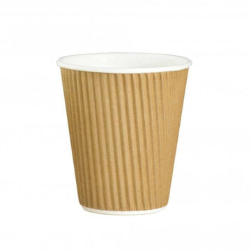 Life Cleaning & Hygiene Supplies - Kraft Ripple Cups 8oz Box of 500 - Life Cleaning & Hygiene Supplies - RIP08K