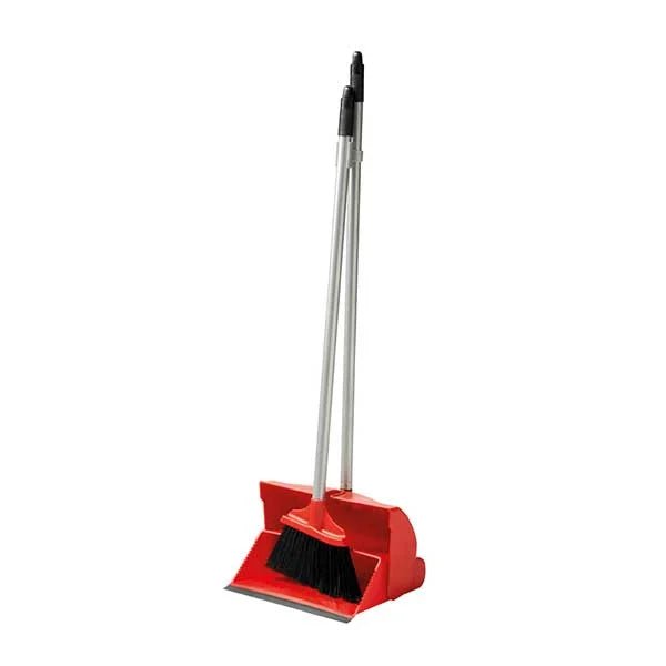 Ramon Hygiene - Lobby Dust Pan & Broom Set - Life Cleaning & Hygiene Supplies - Red - HB24R