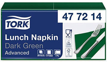 TORK - Lunch Napkin - Dark Green 2 ply 4 Fold Tork - Life Cleaning & Hygiene Supplies - 477214