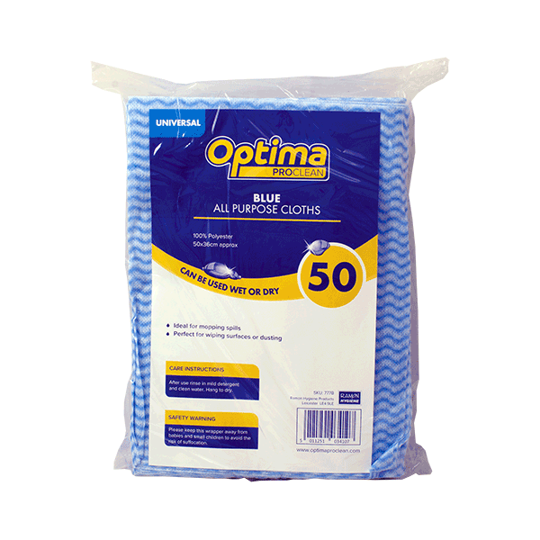 Ramon Hygiene - Optima Blue All Purpose Cloths - Life Cleaning & Hygiene Supplies - 777B