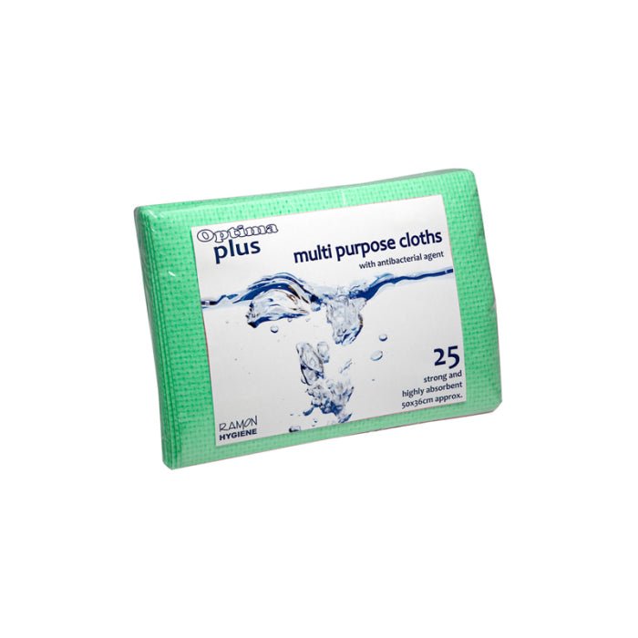 Ramon Hygiene - Optima Plus Multipurpose Cloths 50 x 36cm - Life Cleaning & Hygiene Supplies - Blue - 759B.25