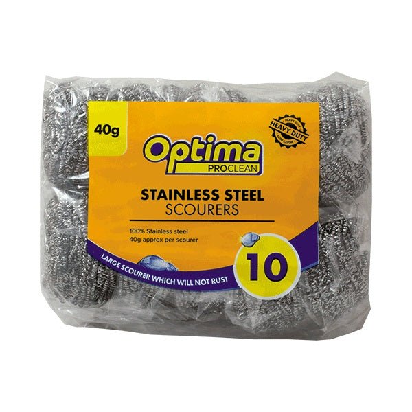 Ramon Hygiene - Optima Stainless Steel Scourers 40g - Life Cleaning & Hygiene Supplies - 824/40