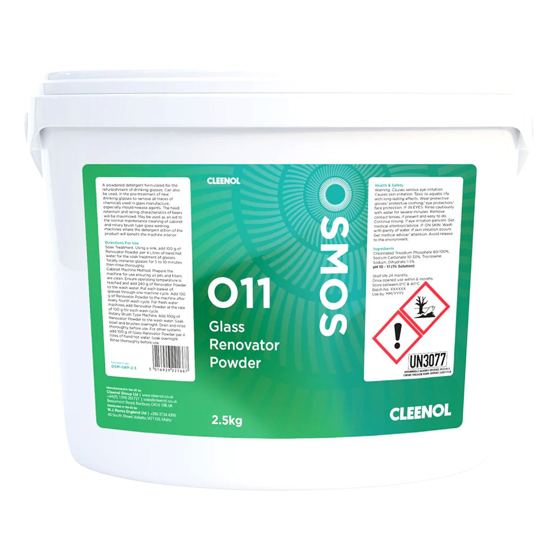 Cleenol - Osmos Glass Renovator Powder 2.5kg - Life Cleaning & Hygiene Supplies - OSM - GRP - 2.5