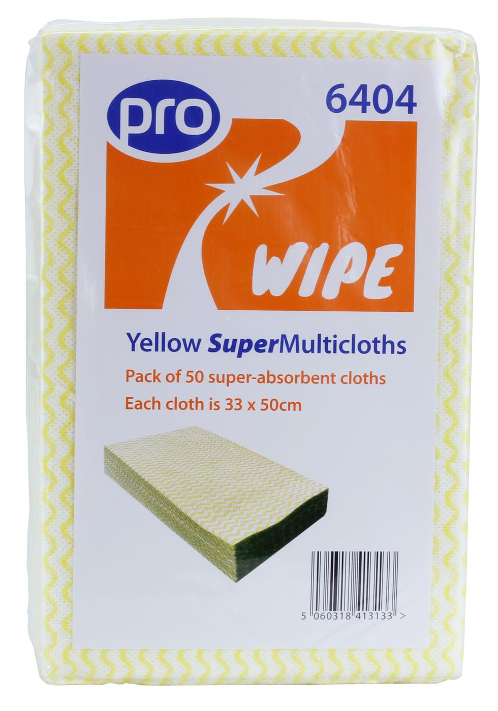 Pro - PRO SuperMulti Cloths 33cm x 50cm - Life Cleaning & Hygiene Supplies - Yellow - 6404