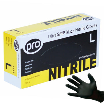 Pro - PRO Ultraflex Black Nitrile Gloves - Life Cleaning & Hygiene Supplies - S - 1191