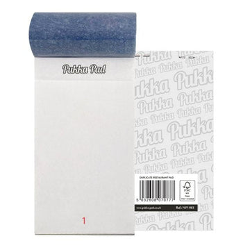 Pukka - Pukka Pads Restaurant Pad Duplicate Numbered Pages 76mm x 140mm White (Pack 5) - Life Cleaning & Hygiene Supplies - 26907PK