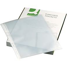 Q Connect - Q - Connect Delux Punched Pocket Top Opening Green Strip A4 Clear - Life Cleaning & Hygiene Supplies - KF01121