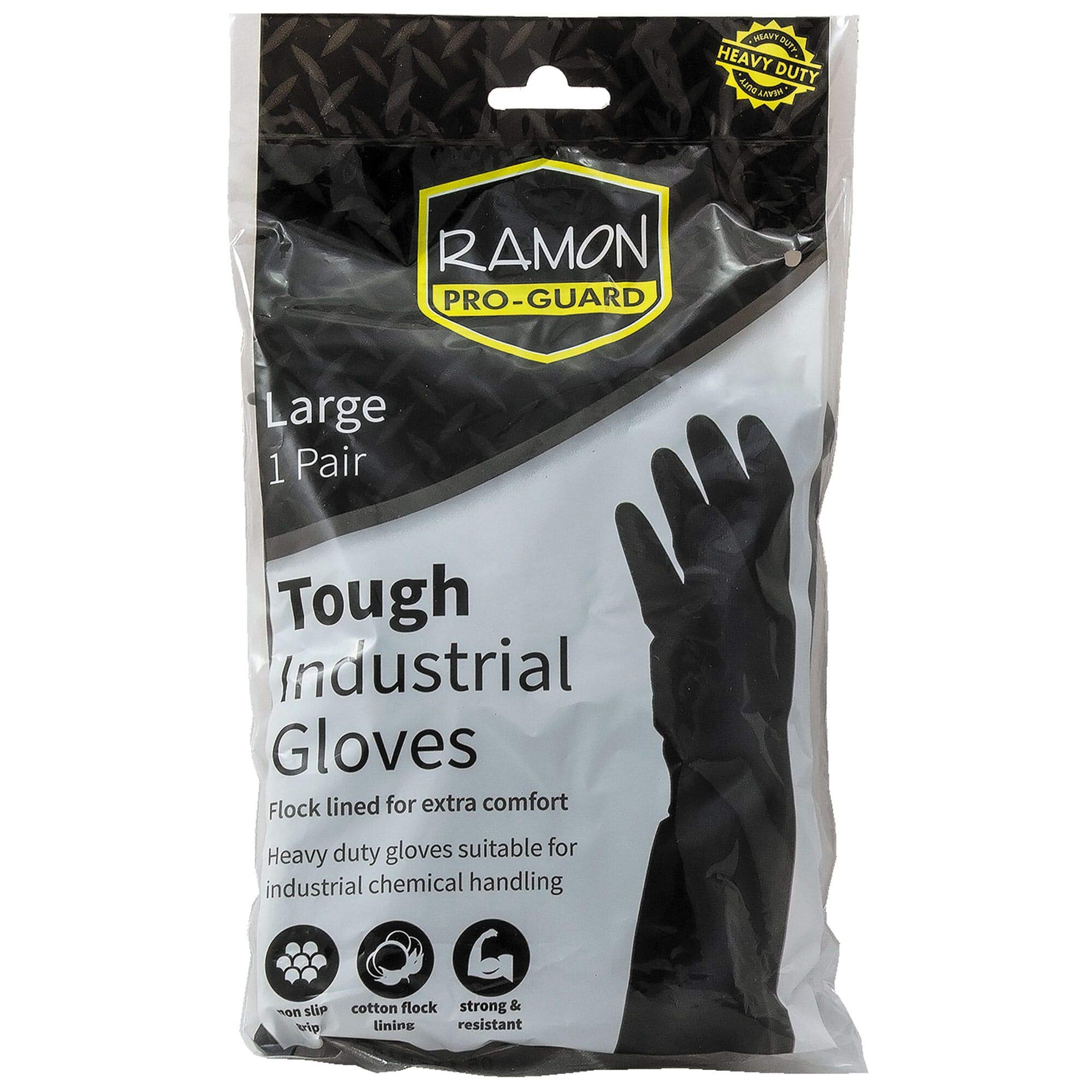 Ramon Hygiene - Ramon Pro - Guard Tough Gloves Black - Life Cleaning & Hygiene Supplies - L - TRG.L