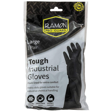 Ramon Hygiene - Ramon Pro - Guard Tough Gloves Black - Life Cleaning & Hygiene Supplies - L - TRG.L