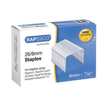 Rapesco - Rapesco 26/6mm Galvanised Staples - Life Cleaning & Hygiene Supplies - 29478RA