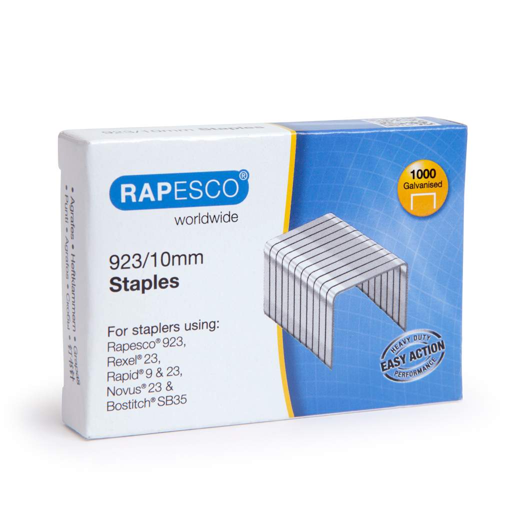 Rapesco - Rapesco 923/10mm Galvanised Staples - Life Cleaning & Hygiene Supplies - 30220RA