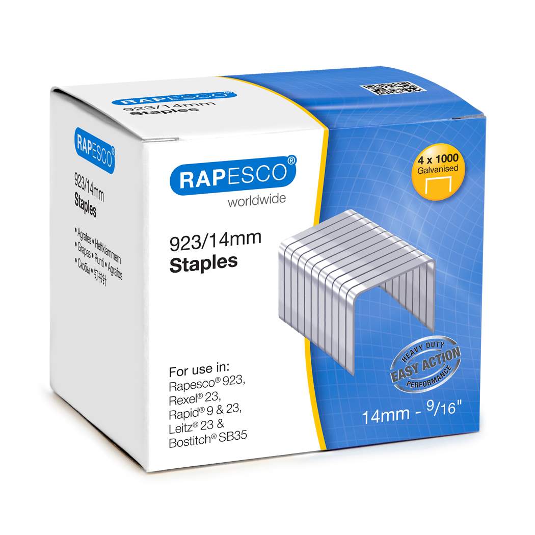 Rapesco - Rapesco 923/14mm (23 Type) Galvanised Staples - Life Cleaning & Hygiene Supplies - 29408RA