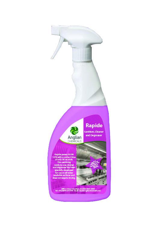 Anglian Chemicals - Rapide - 24 Day Anti - Microbial Surface Sanitiser - 750ml - Life Cleaning & Hygiene Supplies - 61307D