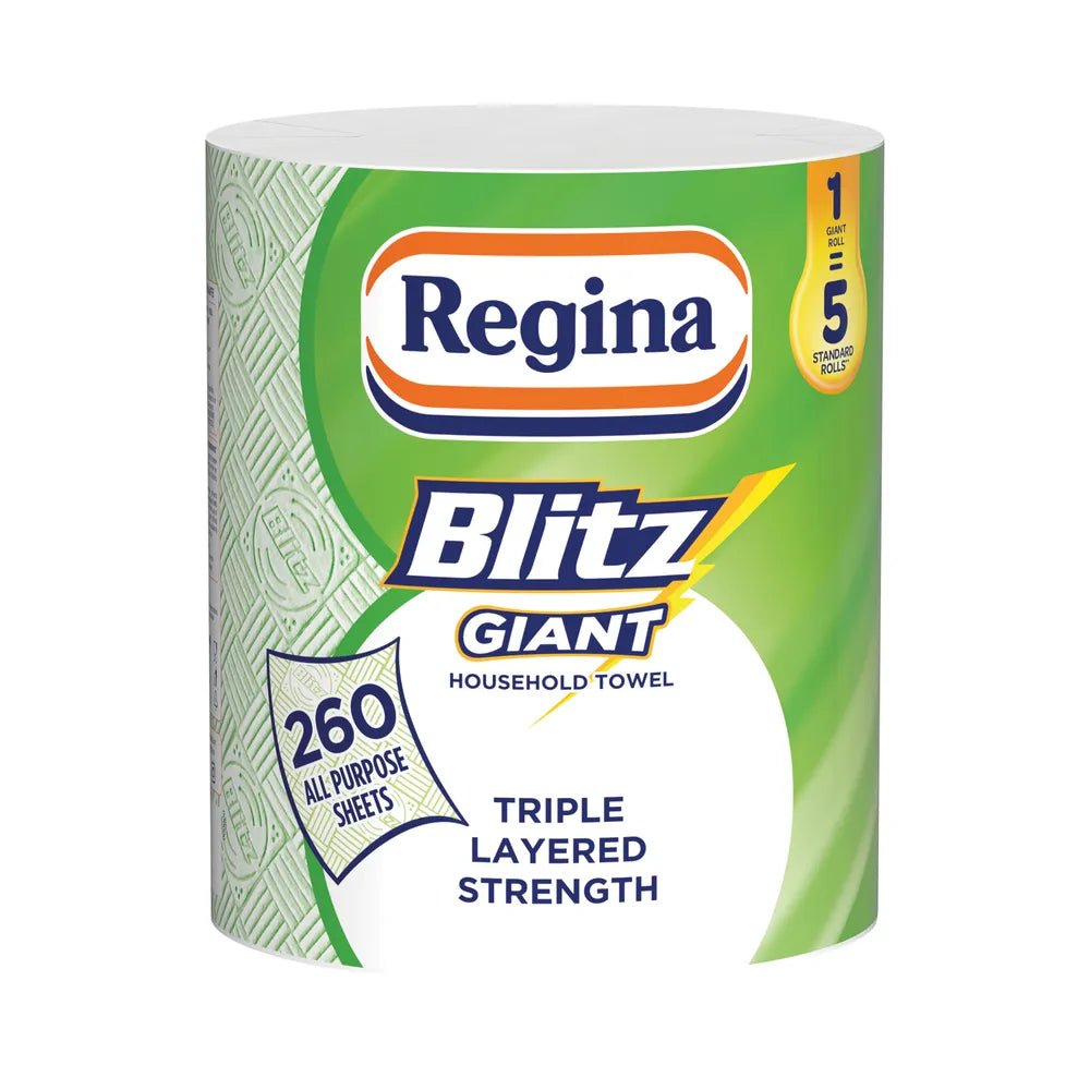 Regina - Regina Blitz Giant Household Towels 3 - Ply Single Roll 260 Sheets - Life Cleaning & Hygiene Supplies - PX00192