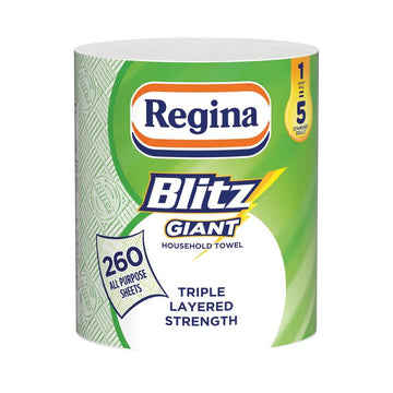 Regina - Regina Blitz Giant Household Towels 3 - Ply Single Roll 260 Sheets - Life Cleaning & Hygiene Supplies - PX00192