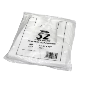 Life Cleaning & Hygiene Supplies - S2 White Carrier Bag - Life Cleaning & Hygiene Supplies - 07640