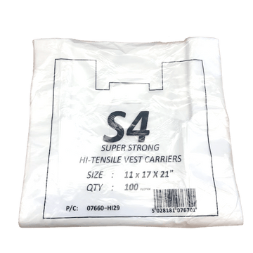 Life Cleaning & Hygiene Supplies - S4 White Vest Carrier Bags - Life Cleaning & Hygiene Supplies - 31045