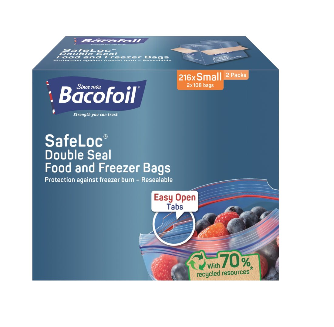 Bacofoil - SafeLoc Small Double Seal Food and Freezer Bags | 216 Bags - Life Cleaning & Hygiene Supplies - 86B19