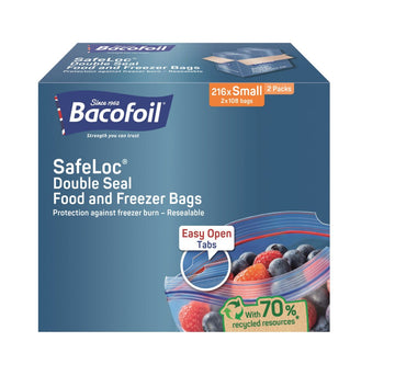 Bacofoil - SafeLoc Small Double Seal Food and Freezer Bags | 216 Bags - Life Cleaning & Hygiene Supplies - 86B19