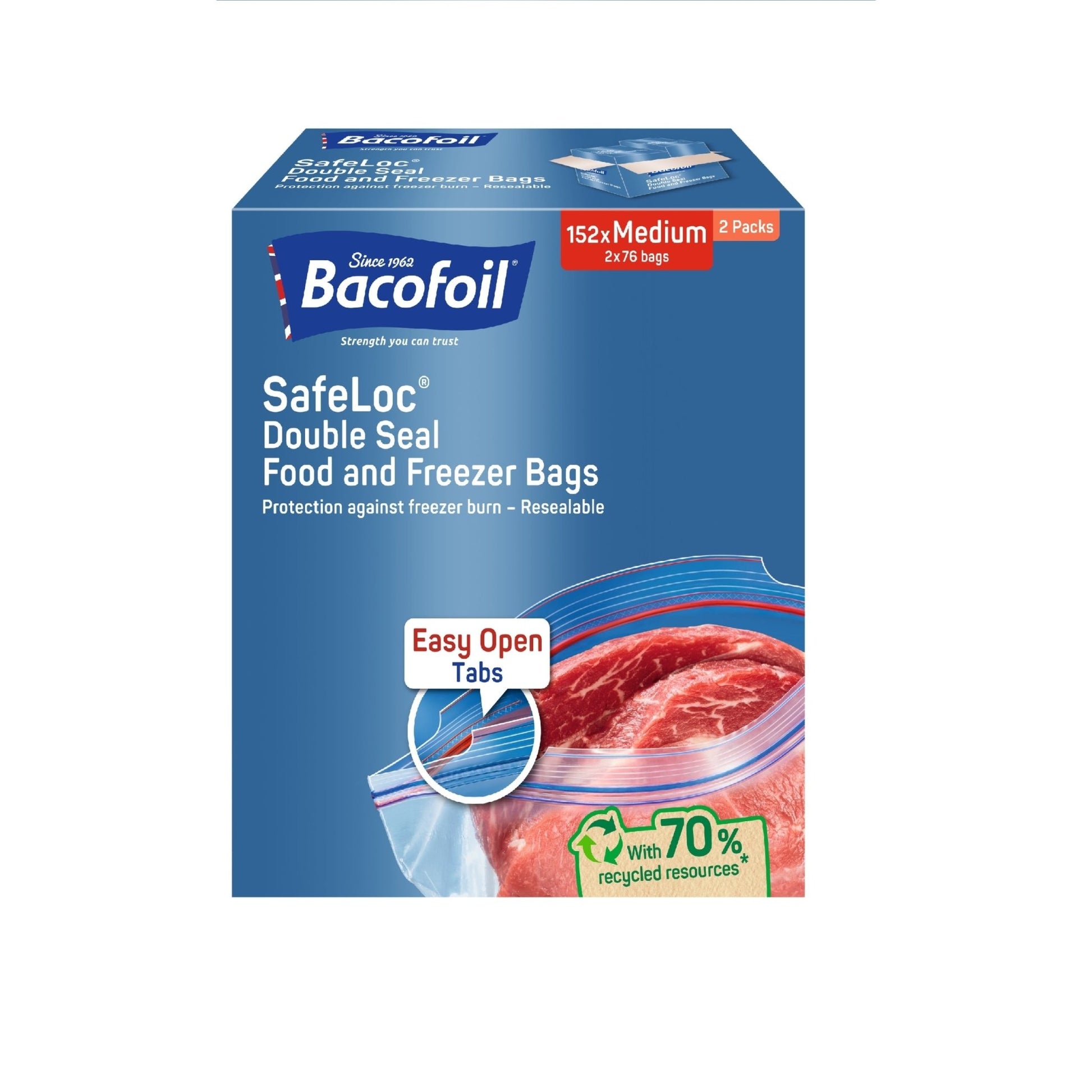 Bacofoil - SafeLoc Small Medium Seal Food and Freezer Bags | 216 Bags - Life Cleaning & Hygiene Supplies - 86B19M
