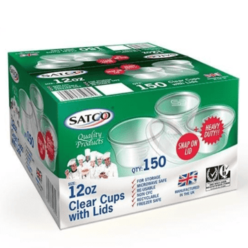 Satco - Satco 12oz Cups with Lids - Life Cleaning & Hygiene Supplies - 33256