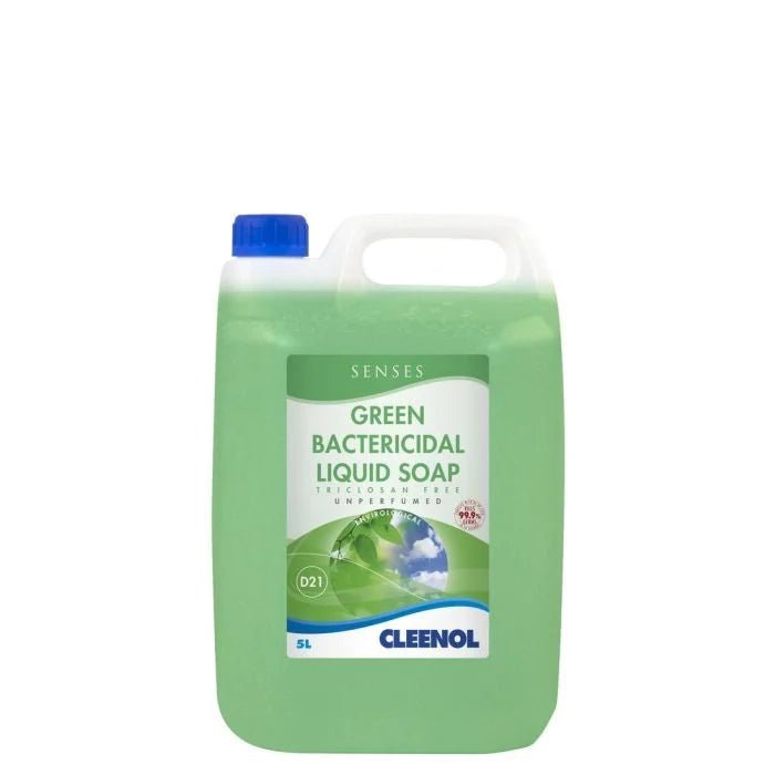 Cleenol - Senses Green Bactericidal Liquid Soap Triclosan Free - 5L - Life Cleaning & Hygiene Supplies - 072722X5