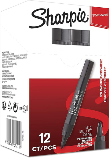 Sharpie - Sharpie M15 Permanent Marker Bullet Tip 1.8mm Line Black - Life Cleaning & Hygiene Supplies - 56414NR