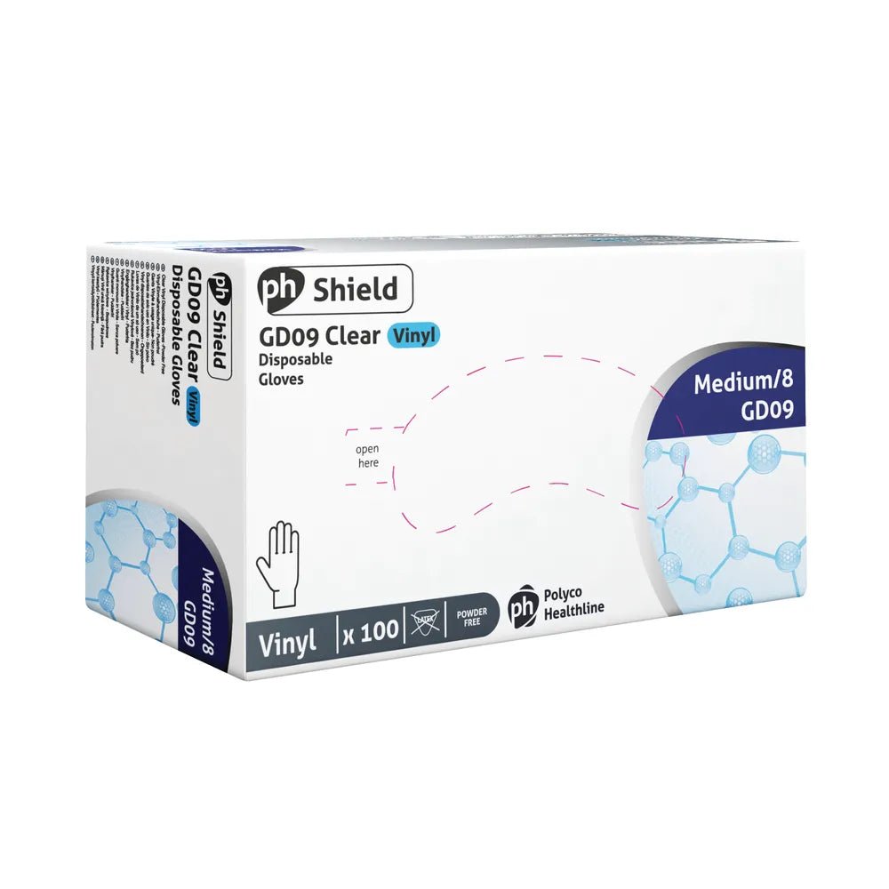 Shield - Shield Powder - Free Vinyl Gloves Medium Clear (Pack of 100) - Life Cleaning & Hygiene Supplies - HEA00948