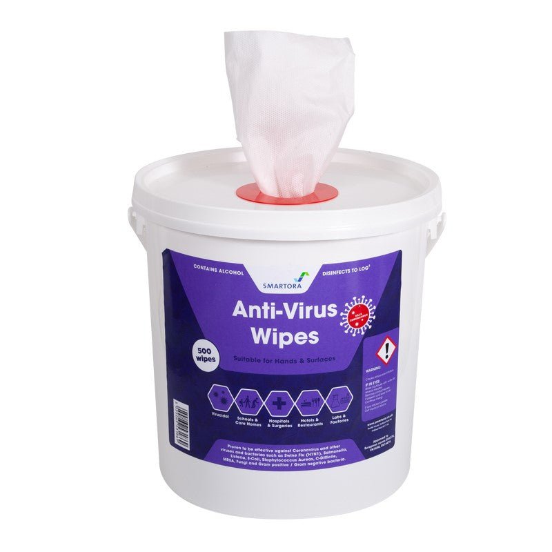 Smartora - Smartora Anti - Virus Hand & Surface Wipes Bucket of 500 - Life Cleaning & Hygiene Supplies - WIPES5