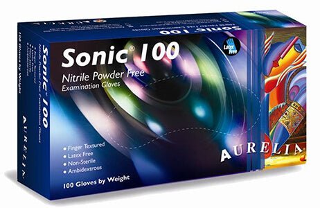 Aurelia - Sonic 100 Blue Nitrile Gloves - Life Cleaning & Hygiene Supplies - L - 9377B8