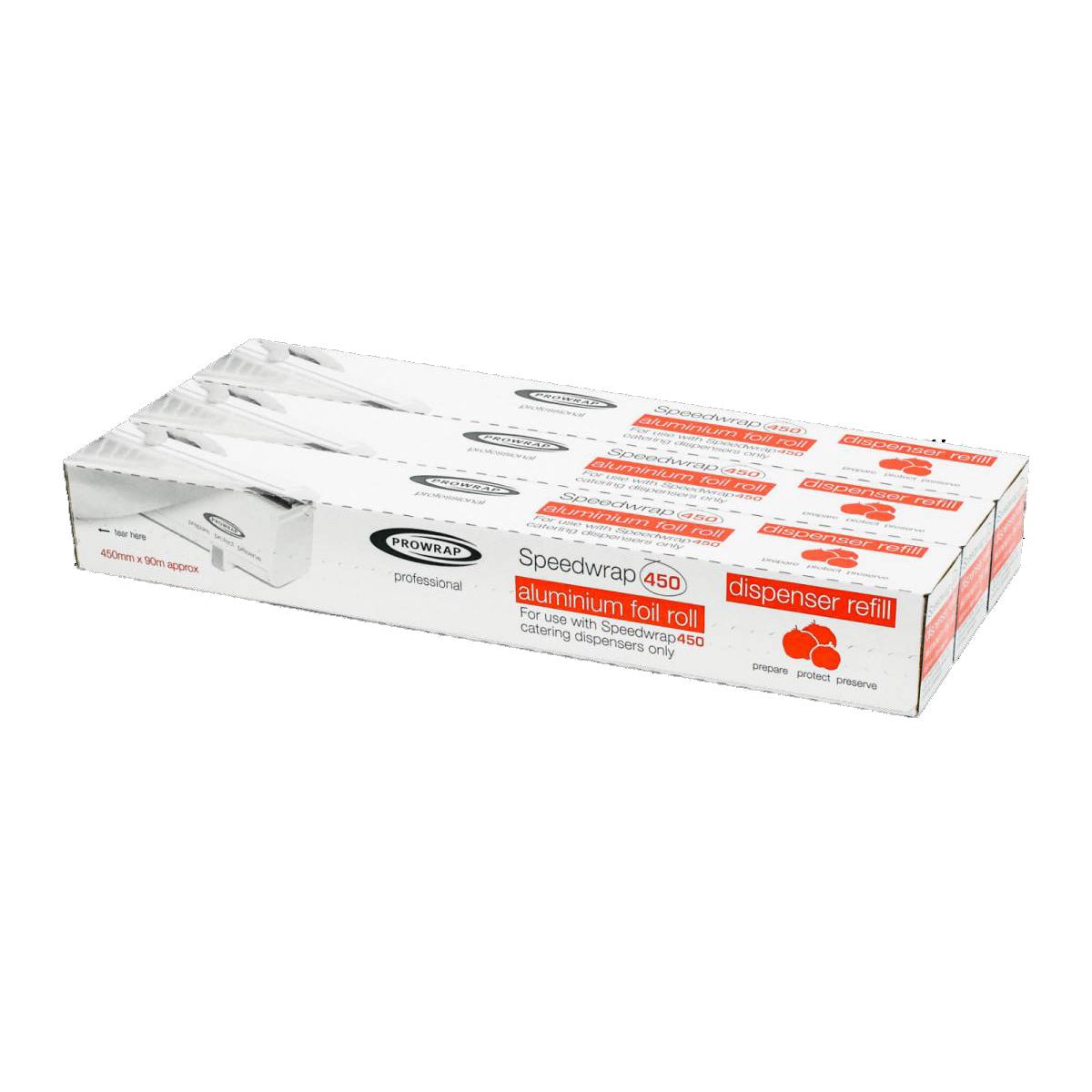 Prowrap - Speedwrap Aluminium Foil Refill Roll 450mm x 90m (3 Pack) - Life Cleaning & Hygiene Supplies - JR4590REF