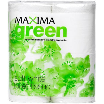 Maxima Green - Standard Toilet Roll (320 Sheet) 2 Ply White 36x4 - Life Cleaning & Hygiene Supplies - ST123/MAX