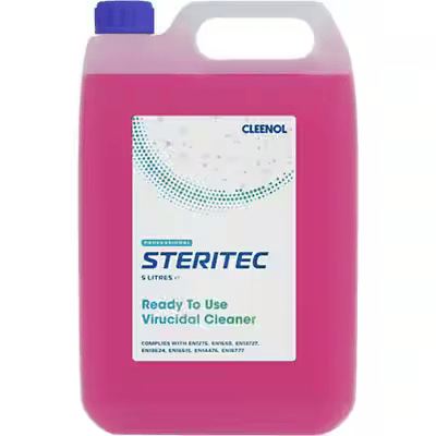 Cleenol - STERITEC Virucidal Cleaner Ready to Use STE - VC - RTU Liquid 5L - Life Cleaning & Hygiene Supplies - STE - VC - RTU - 2X5