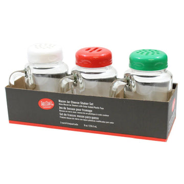 Tablecraft - TableCraft Mason Jar Cheese Shaker Set - Life Cleaning & Hygiene Supplies - C - 280A - 3