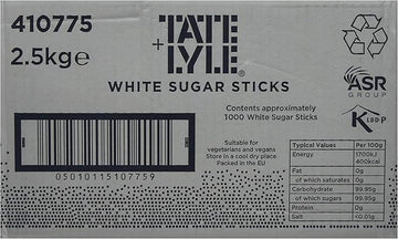 Life Cleaning & Hygiene Supplies - Tate and Lyle Sugars White Sugar Sticks (Pack of 1000) - Life Cleaning & Hygiene Supplies - 410775