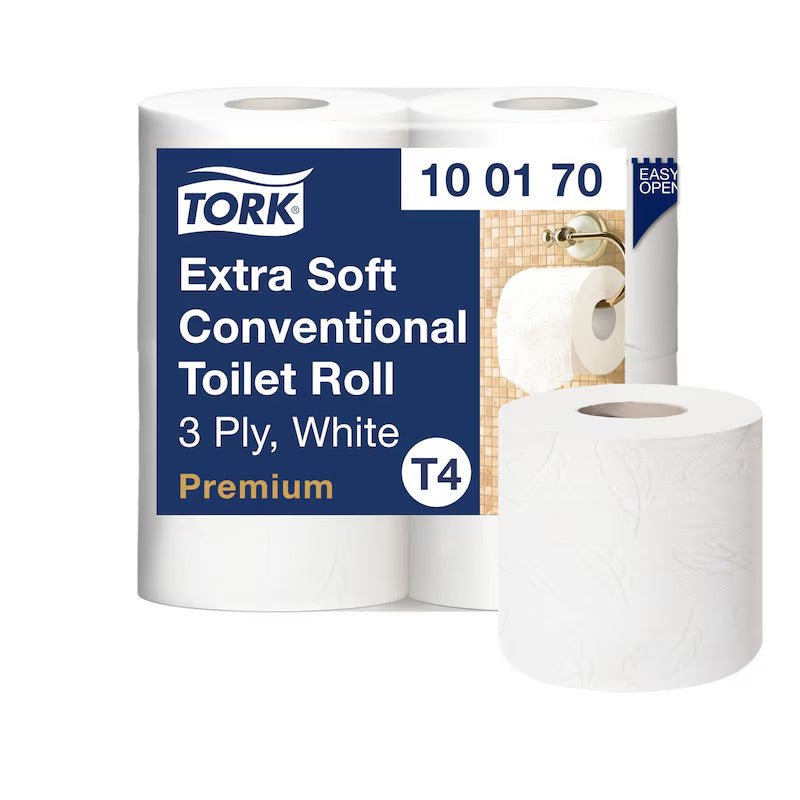 Tork - Tork Extra Soft Conventional Toilet Paper Roll White T4 - 4 x 10 - 170 Sheets - Life Cleaning & Hygiene Supplies - 100170