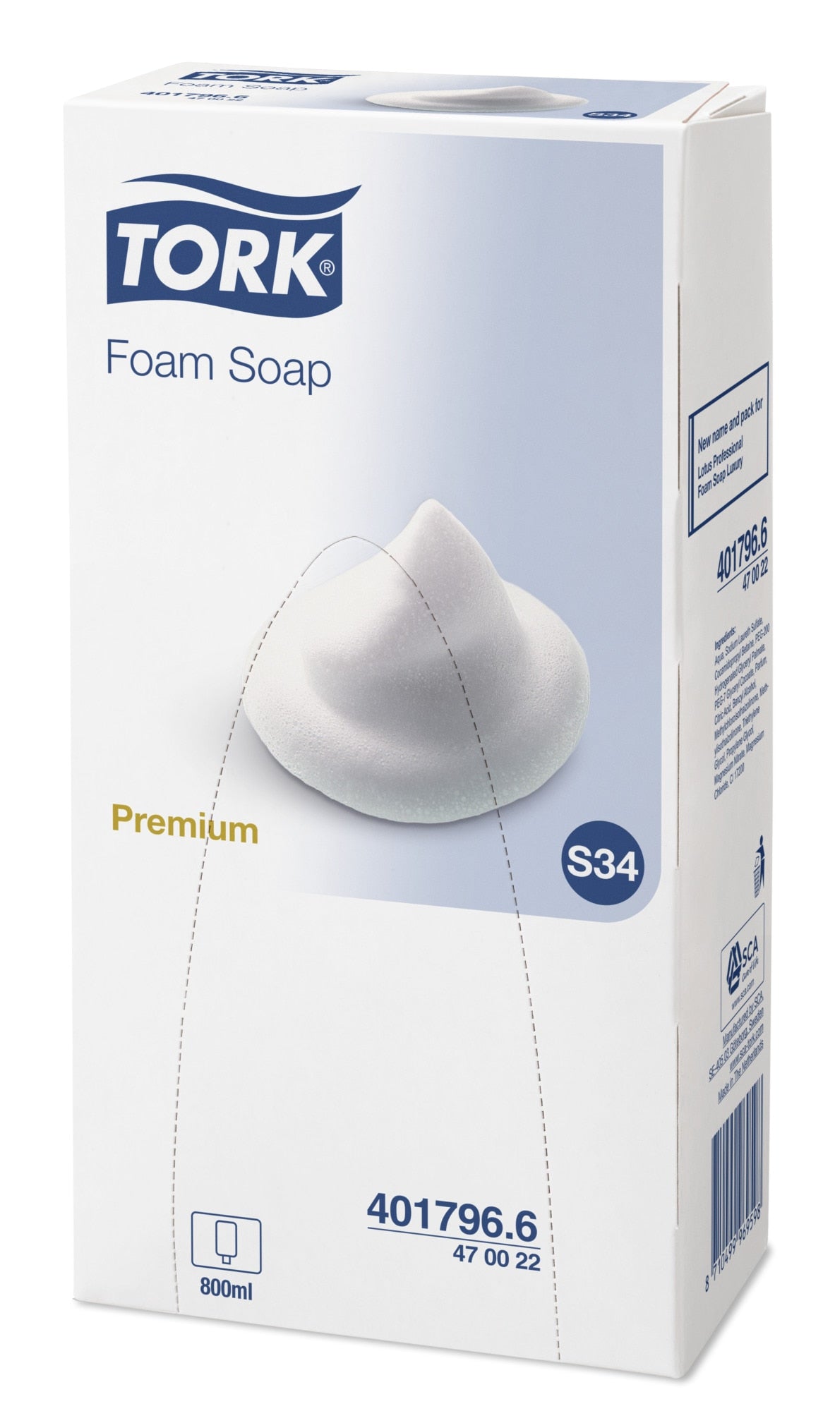 Tork - Tork FoamSoap Lux 800ml 6 refills 470022 - Life Cleaning & Hygiene Supplies - 846530