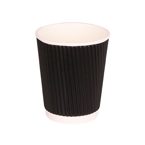 Green Planet - Triple Wall Ripple Cups (Black) - Life Cleaning & Hygiene Supplies - GPTWB12
