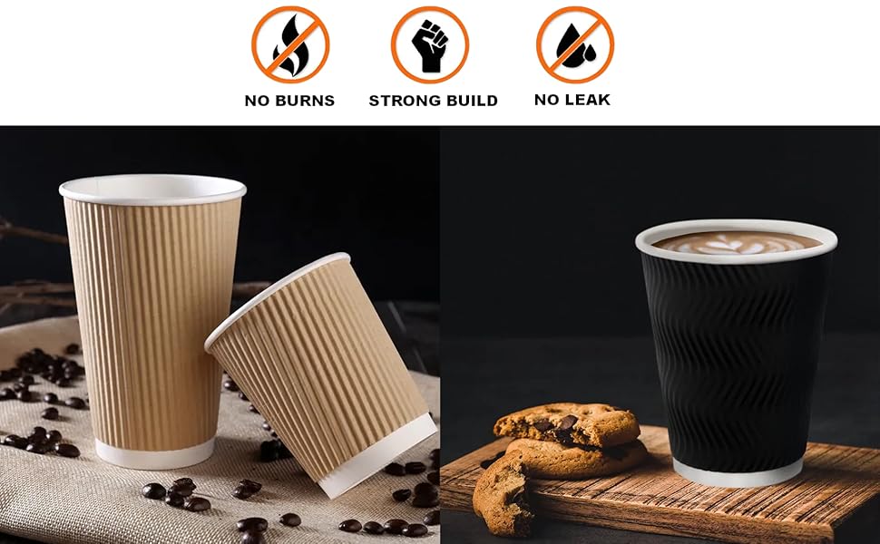Kraft - Triple Wall Ripple Hot Drink Cup 8oz - Life Cleaning & Hygiene Supplies - 10441.08