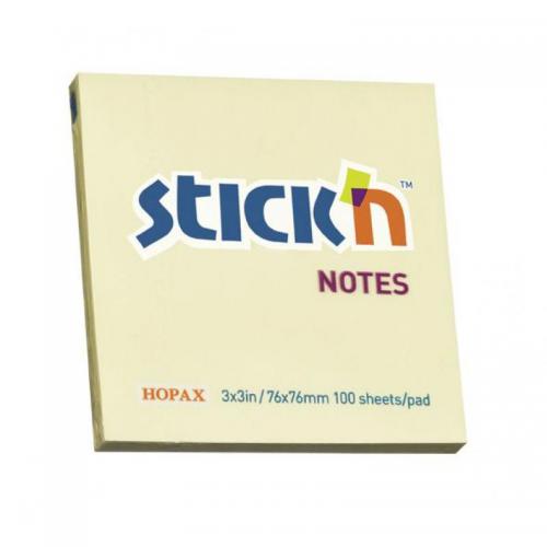 ValueX - ValueX Stickn Notes 76x76mm 100 Sheets Pastel Yellow - Life Cleaning & Hygiene Supplies - 41815HP
