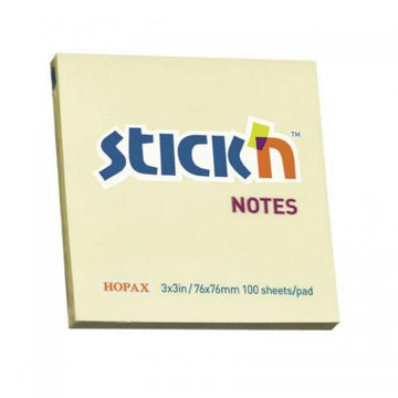 ValueX - ValueX Stickn Notes 76x76mm 100 Sheets Pastel Yellow - Life Cleaning & Hygiene Supplies - 41815HP