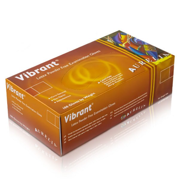 Aurelia - Vibrant Medical Grade Latex Gloves P/F - Life Cleaning & Hygiene Supplies - M - 98227